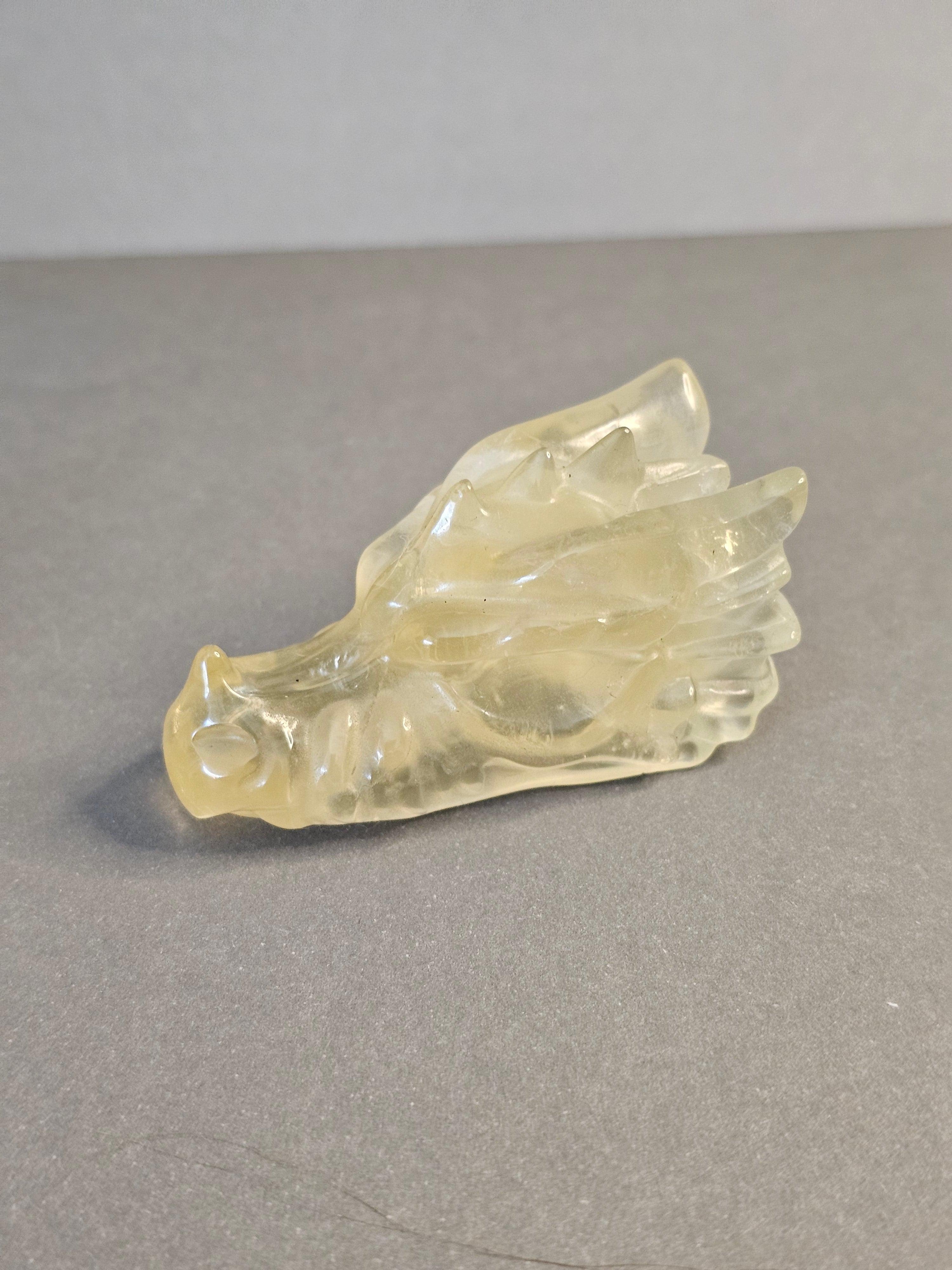 Citrine Dragon Skull – Prosperity & Power Crystal Carving | 1.5 Inches