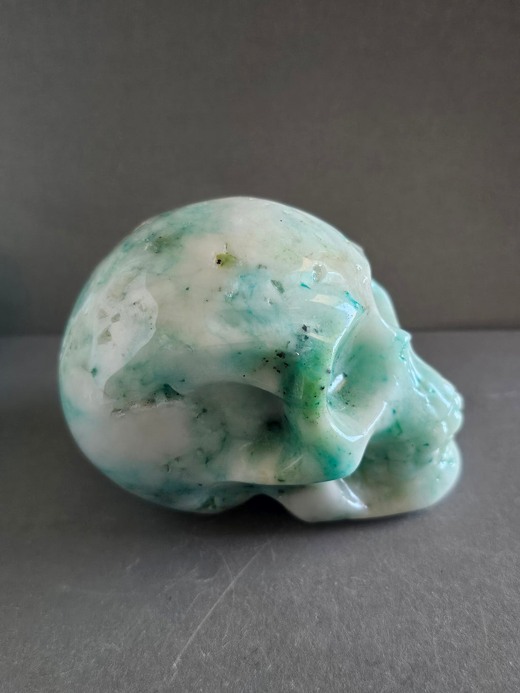 Phoenix Stone Skull – Rebirth & Transformation Crystal Carving | 3.5 Inches