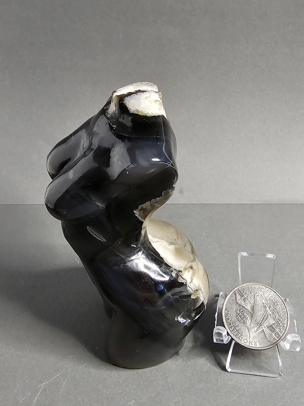 UV Reactive Volcano Agate Lady Body Carving – 4" Divine Feminine Crystal Figure