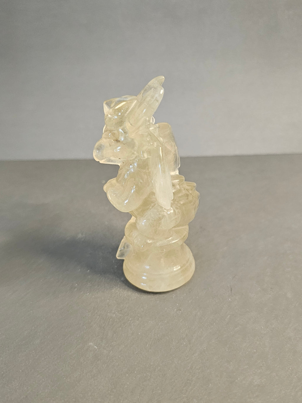 Light Citrine Dragon Figurine – Bright Abundance Crystal | 3.5″ Tall