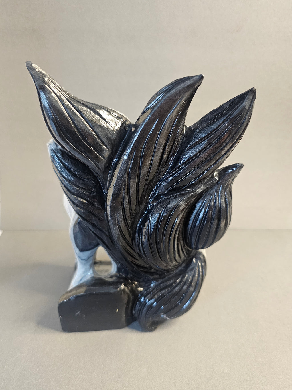 Yin-Yang Stone Nine-Tailed Fox – Balance & Transformation Crystal Carving | 6.5 Inches