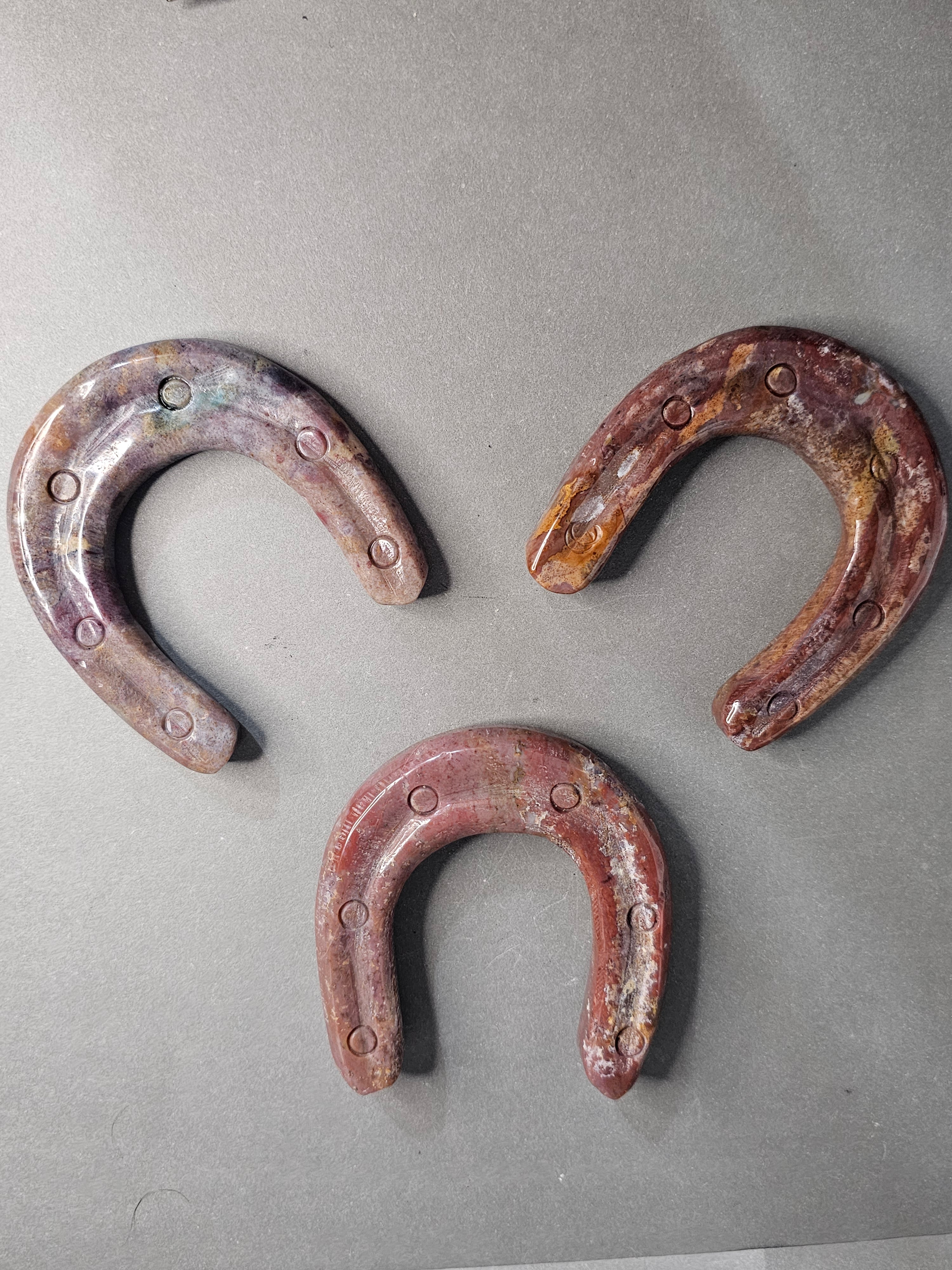 Sea Jasper Horseshoe Carving – 2.5" Lucky Coastal Energy Piece