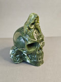 Jade Reaper on Skull – Guardian of Transition Crystal Carving | 4 Inches