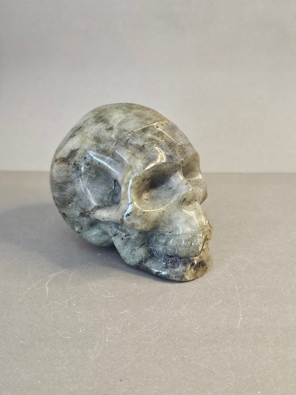 Labradorite Skull with Blue Flash – Mystical Crystal Skull | 2.5 Inches