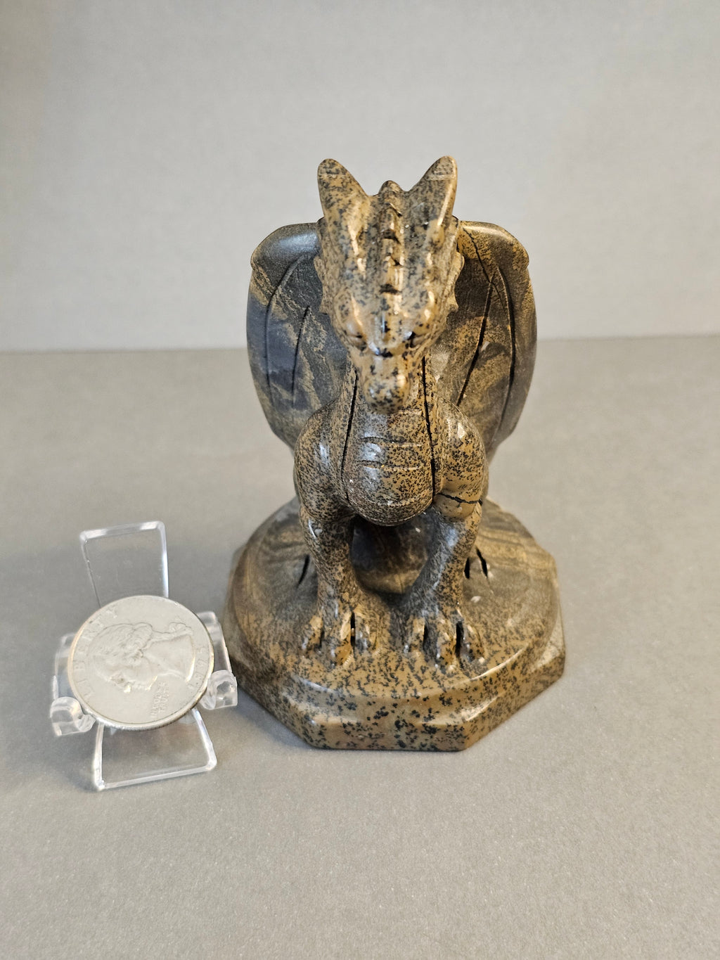 Picture Jasper Dragon – Earth-Toned Crystal Carving | 3.5 Inches