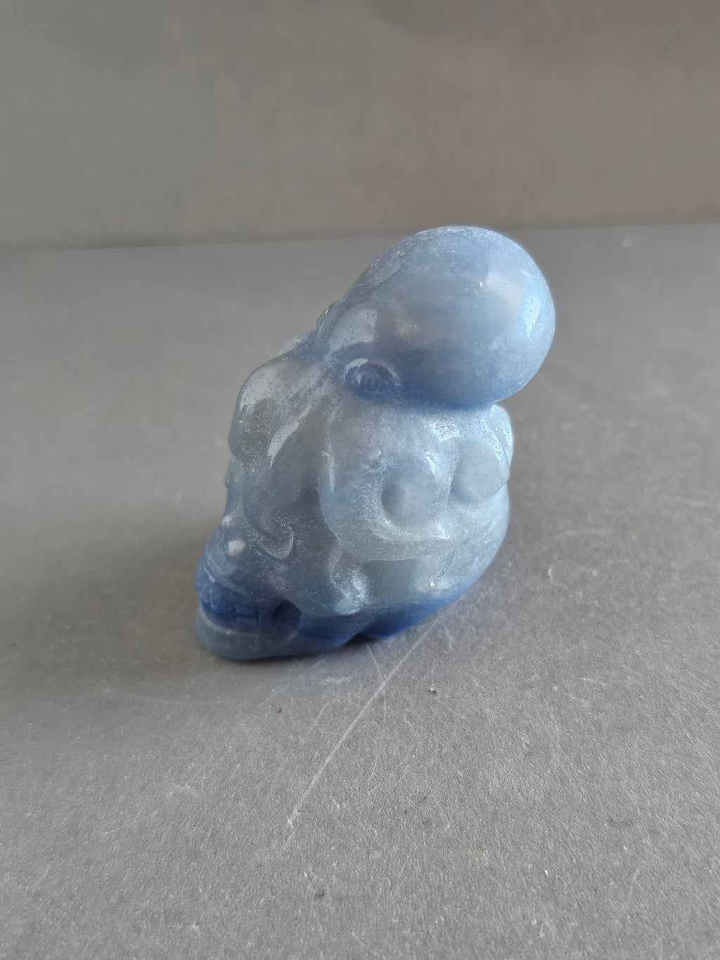 Octopus on Skull – Jade, Blue Aventurine, Sodalite, or Emberlite | 2.5 Inches