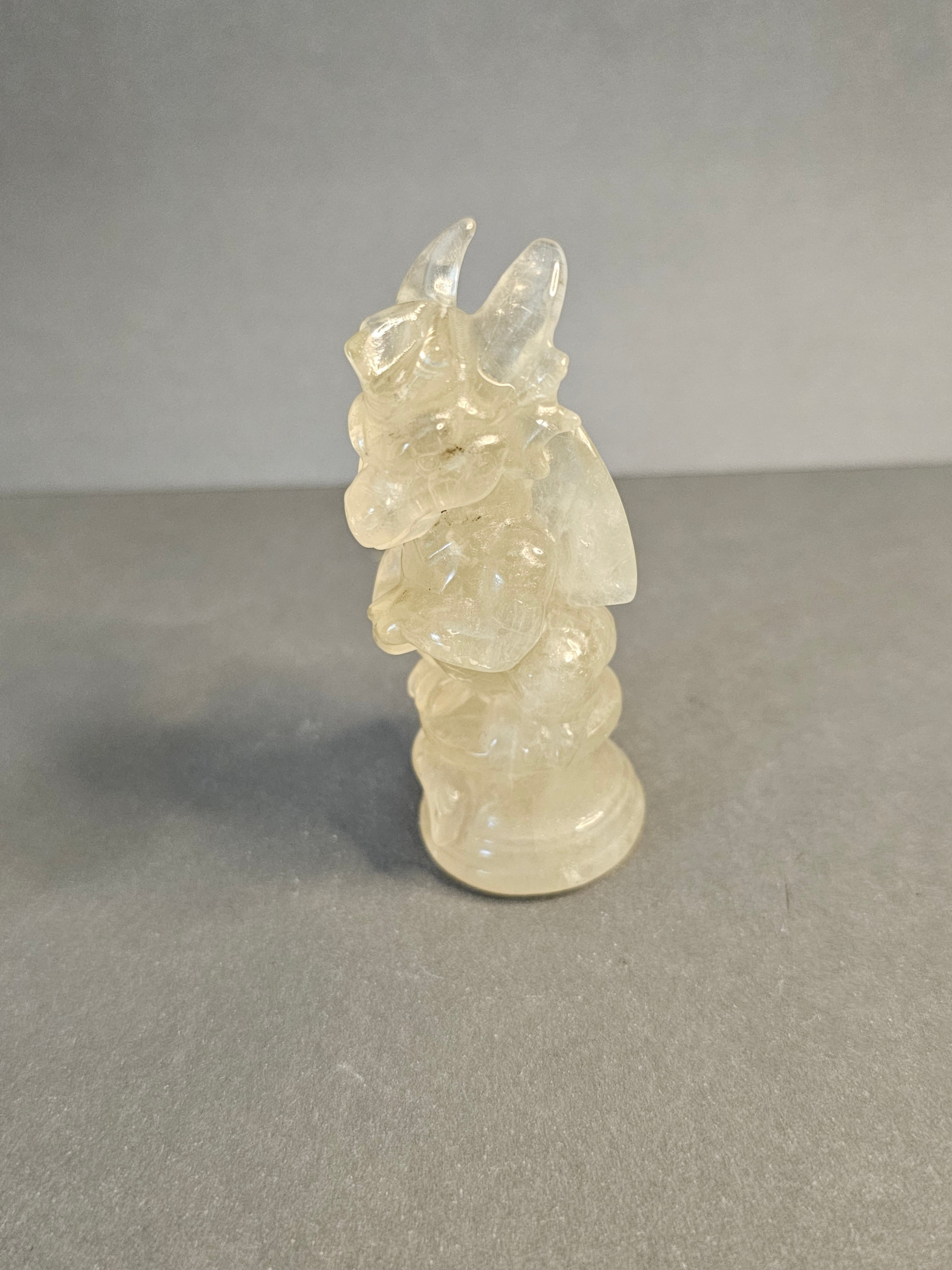 Light Citrine Dragon Figurine – Bright Abundance Crystal | 3.5″ Tall
