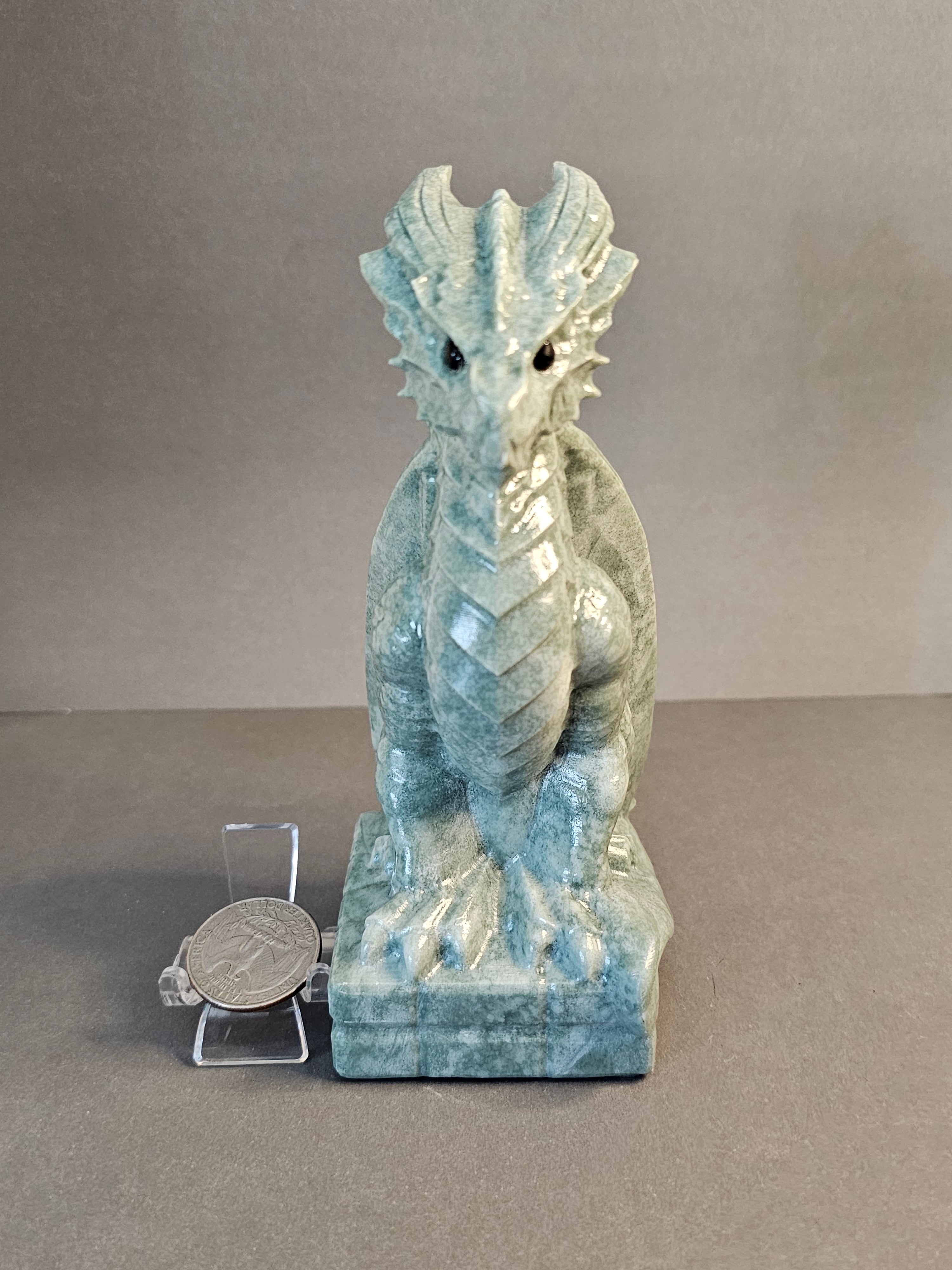 Light Green Jade Dragon – Guardian & Prosperity Crystal Carving | 5.75 Inches