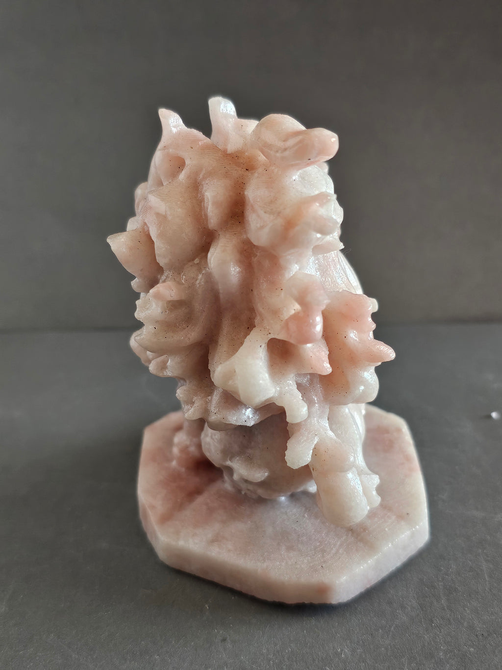 Pink Opal Fantasy Fox Carving – 3.75” Tall | Emotional Healing, Intuition & Gentle Strength