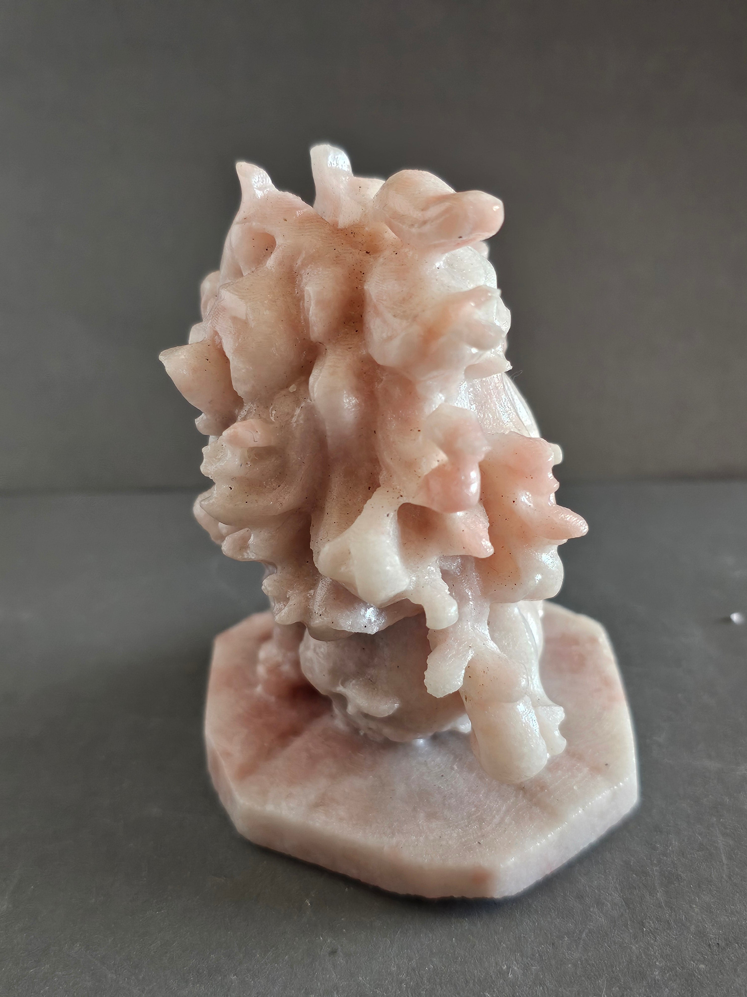 Pink Opal Fantasy Fox Carving – 3.75” Tall | Emotional Healing, Intuition & Gentle Strength
