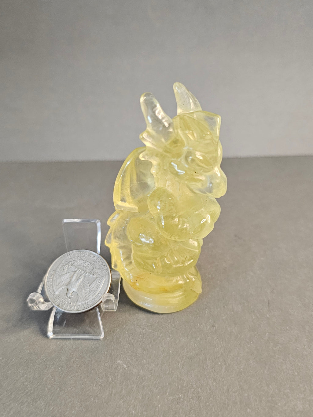 Lemon Citrine Dragon – Prosperity & Energy Crystal Carving | 3.5 Inches