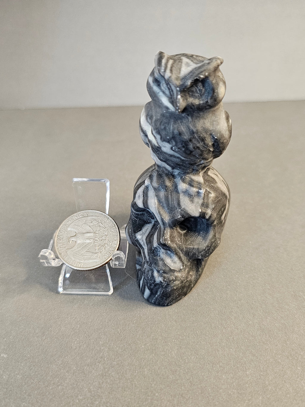 Picasso Jasper Skull with Owl – Symbolic Crystal Carving | 3 inches