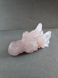Rose Quartz Dragon Skull – Love & Transformation Crystal Carving | 4 Inches