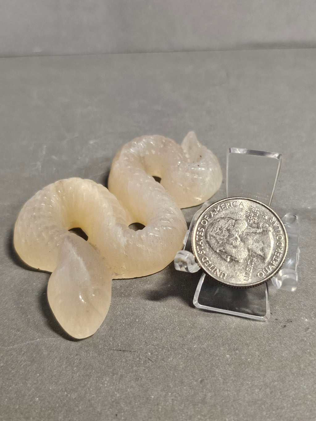 Peach Moonstone Snake Carving – 3 Inch Crystal Snake for Intuition & Growth