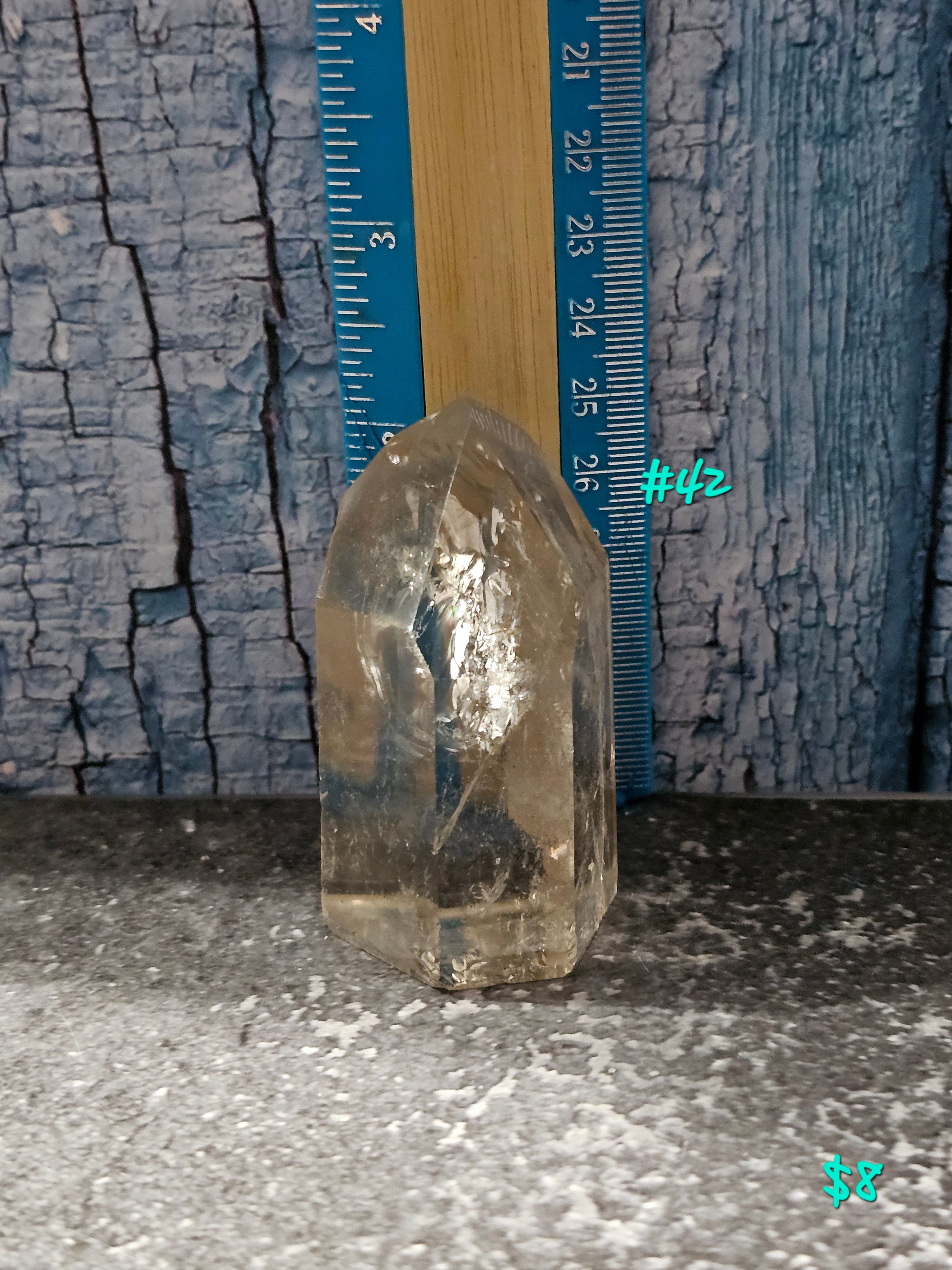 2 1/4 inch light smokey quartz freeform crystal Brazil polished