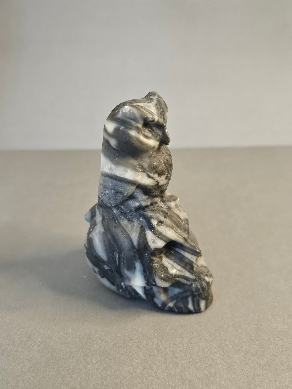 Picasso Jasper Skull with Owl – Symbolic Crystal Carving | 3 inches