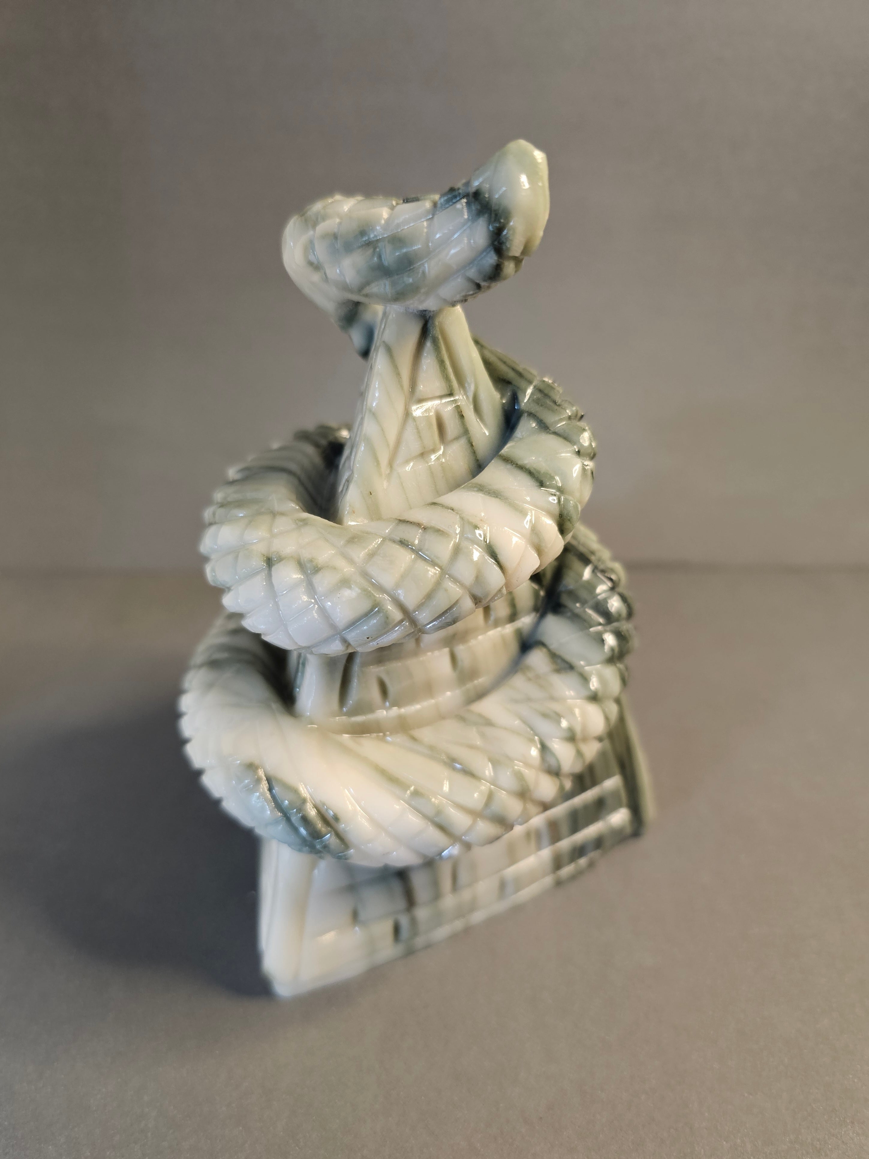 Jade Pyramid with All-Seeing Eye & Snake – Symbolic Power Crystal | 6 Inches