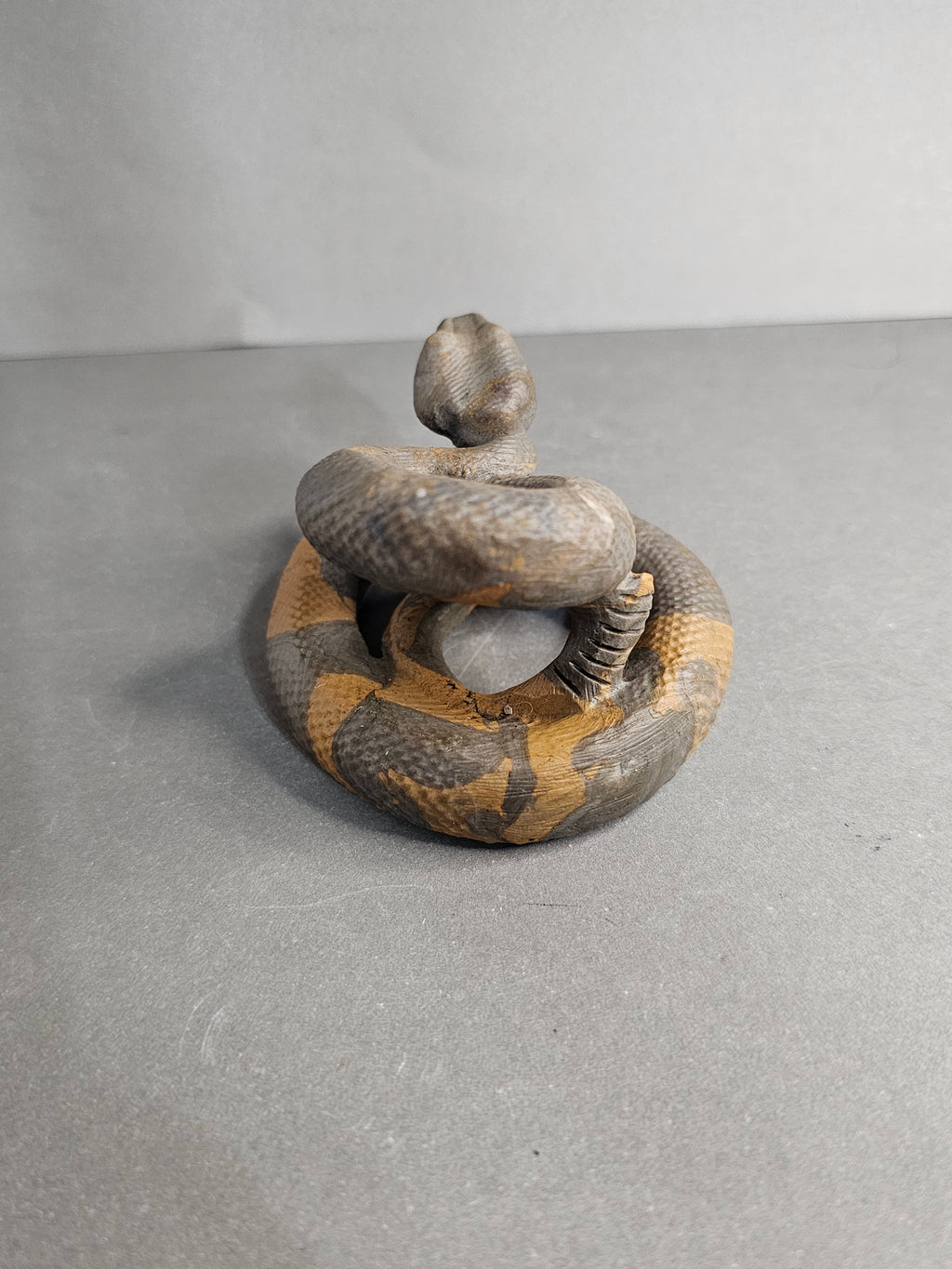 Rattlesnake Strike Pose Carving – Leopard Jasper or Orange & Brown Jade – 2" Crystal Collector Piece