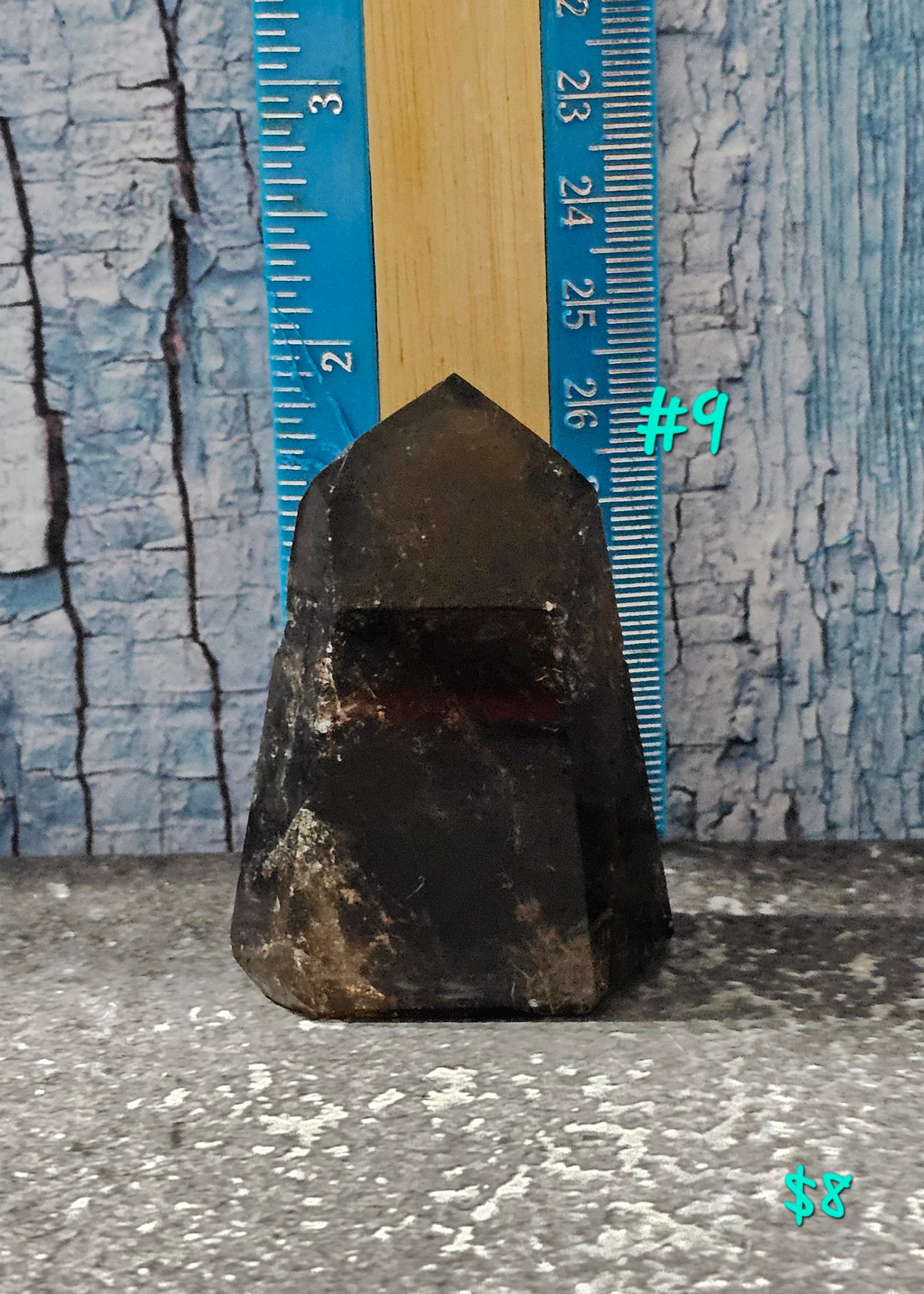 2 inch dark smokey quartz freeform crystal polished