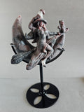 Garnet Astrophyllite Flying Witch on Moon with Stand – Power & Transformation Crystal Display | 6.5 Inches Tall