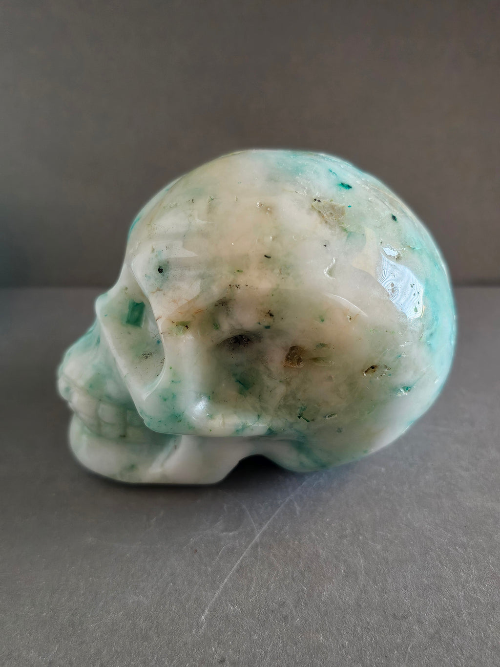 Phoenix Stone Skull – Rebirth & Transformation Crystal Carving | 3.5 Inches