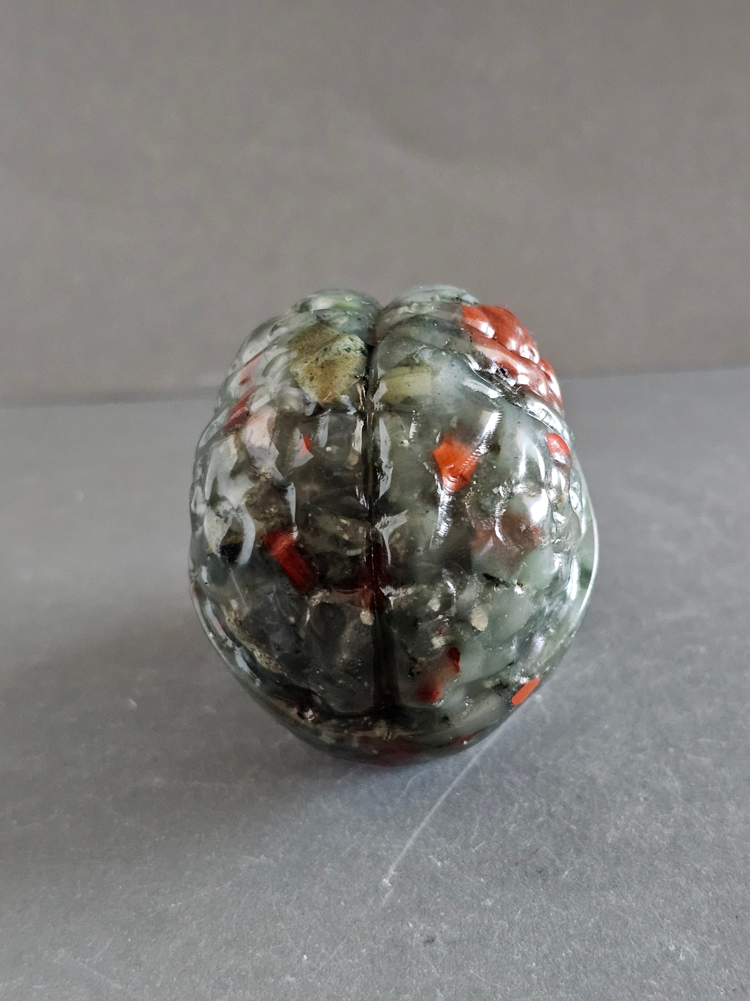 African Bloodstone Skull with Exposed Brain – 2” Tall | Strength, Vitality & Protection Crystal