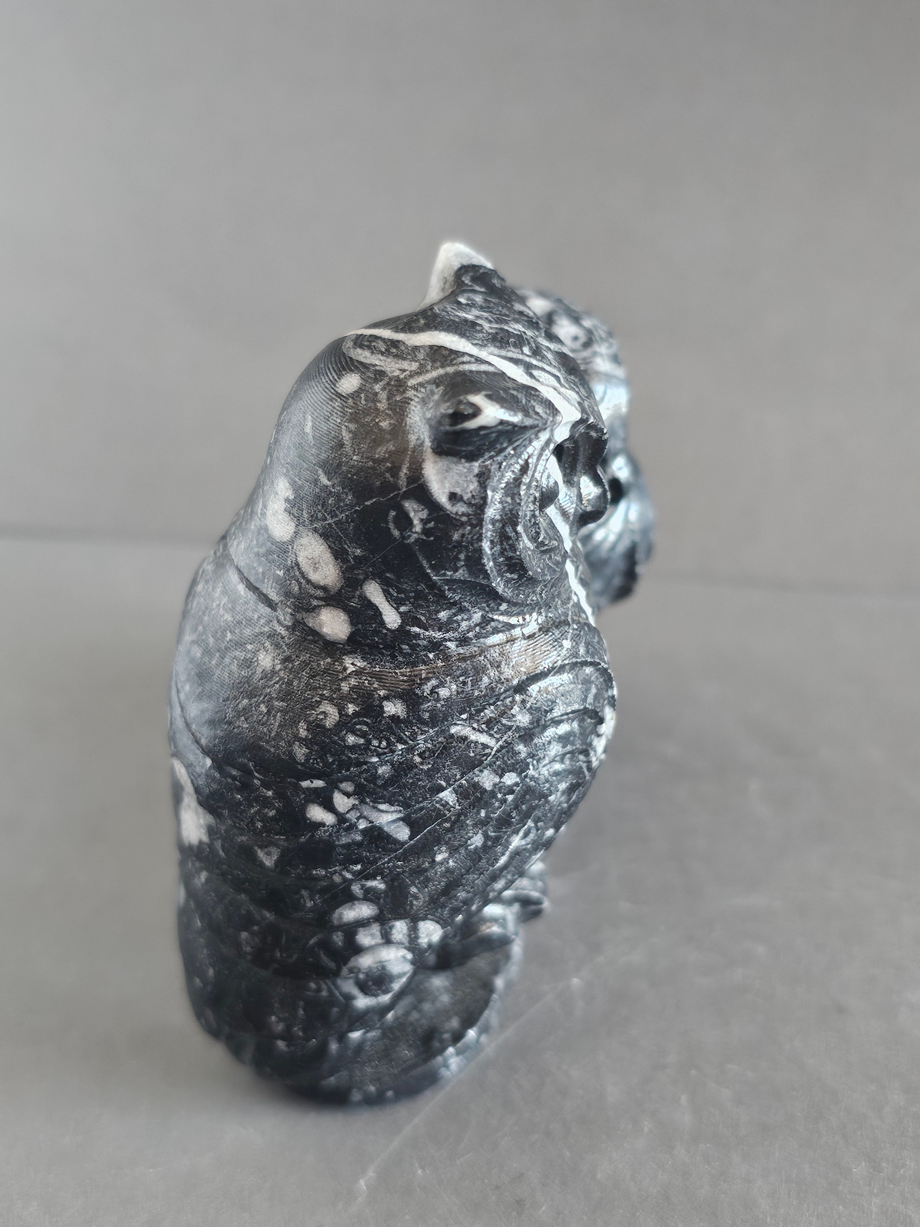 Fossil Jasper Owl Pair – 3” Tall | Love, Loyalty & Grounded Connection Crystal Carving