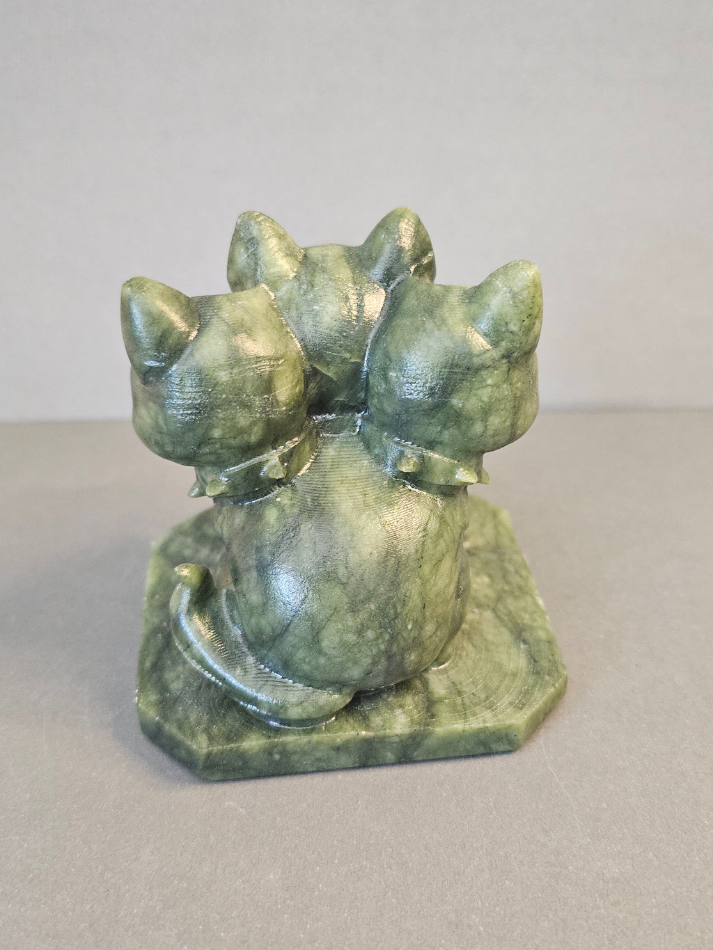 Jade Cerberus – Three-Headed Guardian Crystal Carving | 2.75 Inches