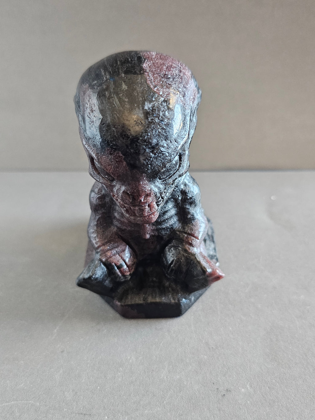 Xenomorph Alien Crystal Carving – Larvikite, Jasper, Aventurine, or Astrophyllite | 3 Inches