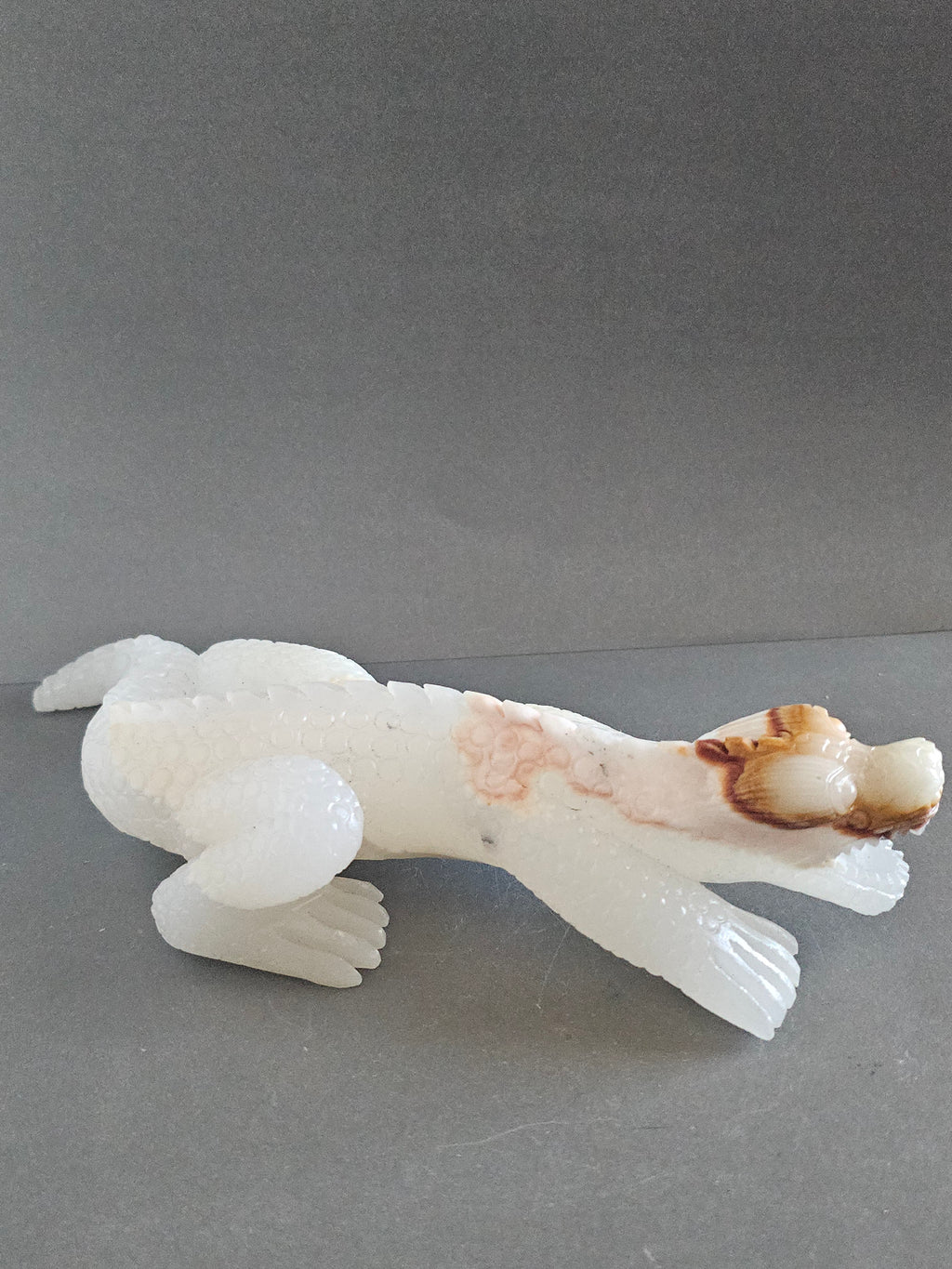 Calcite & Aragonite Alligator Carving – 8” Long | Grounding, Transformation & Primal Energy Crystal