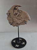 Silversheen Obsidian Dragon on Stand – 6.5” Tall | Protection, Power & Shadow Energy Statement Piece