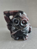 Garnet Astrophyllite Reaper Owl Carving – 3” Tall | Shadow Work, Transformation & Protection Crystal