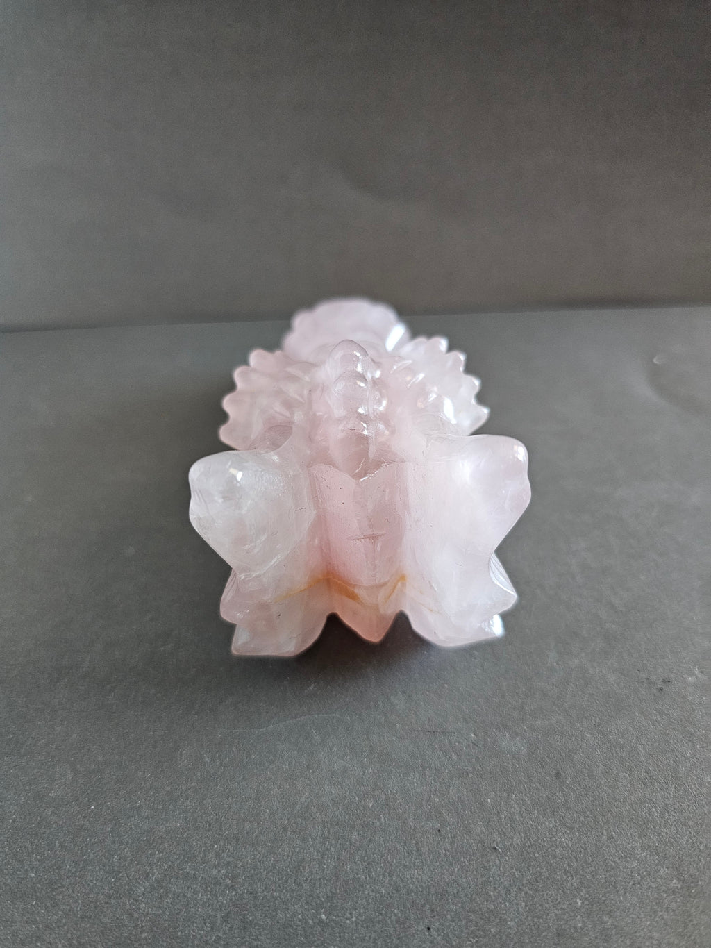 Rose Quartz Dragon Skull – Love & Transformation Crystal Carving | 4 Inches