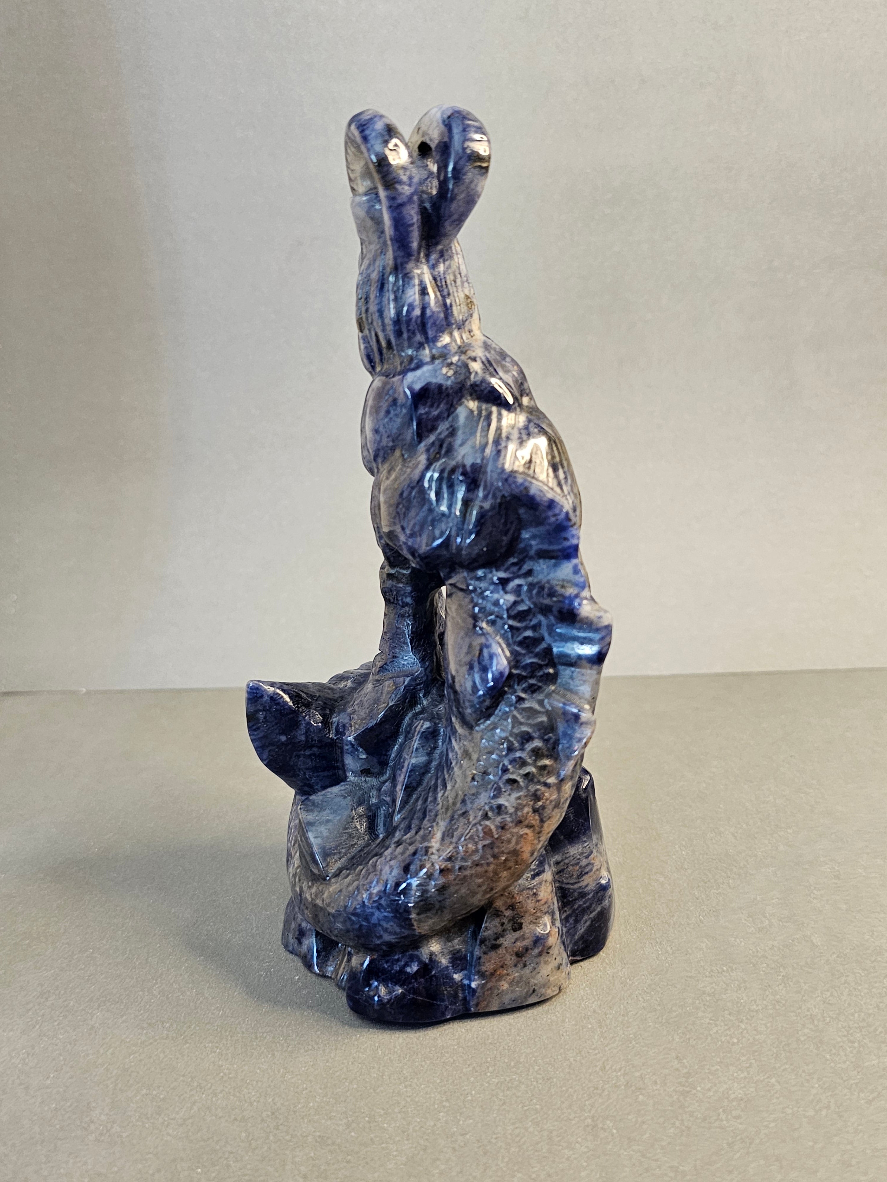 Sodalite Capricorn Carving – Zodiac Crystal Statement Piece | 6.5 Inches