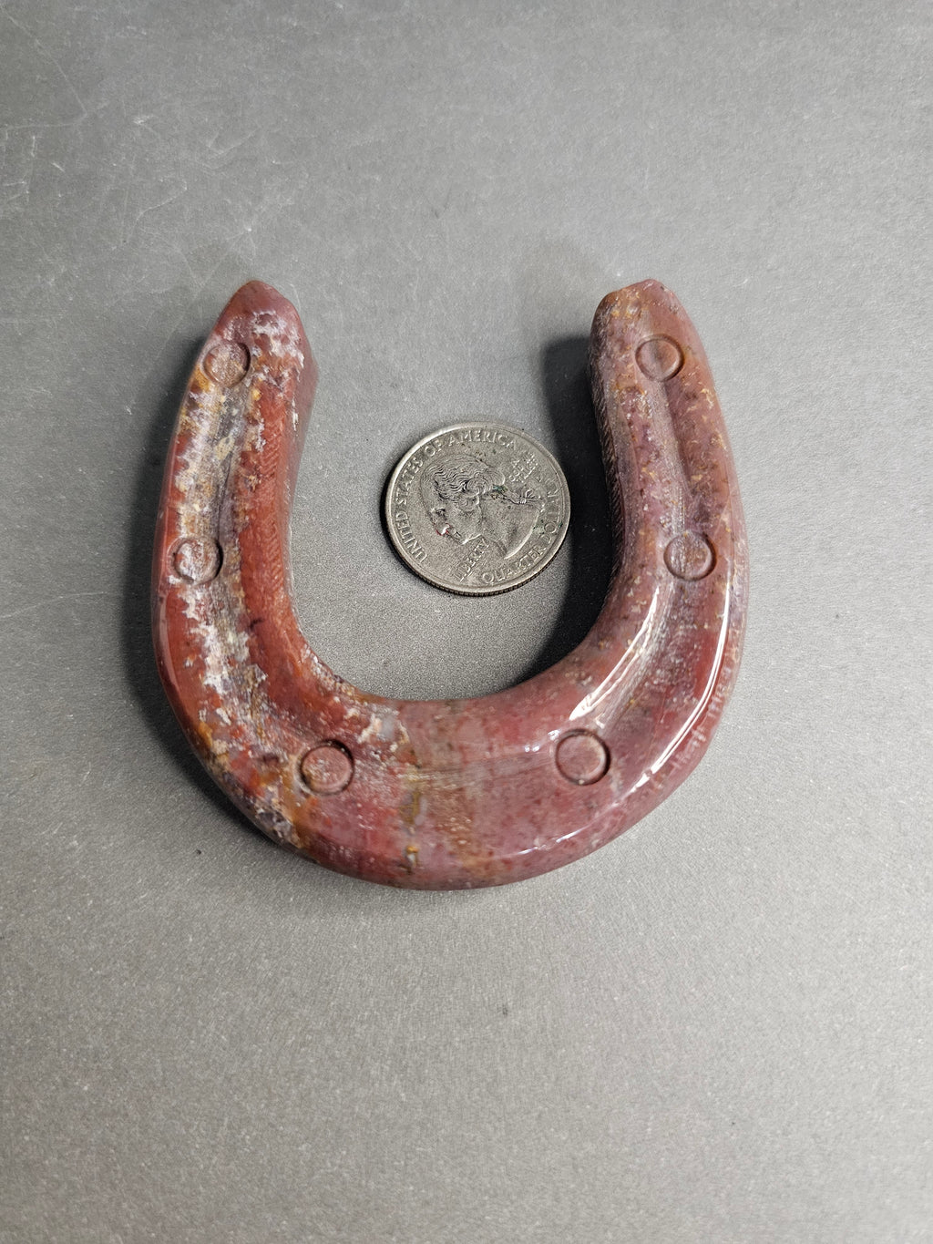 Sea Jasper Horseshoe Carving – 2.5" Lucky Coastal Energy Piece