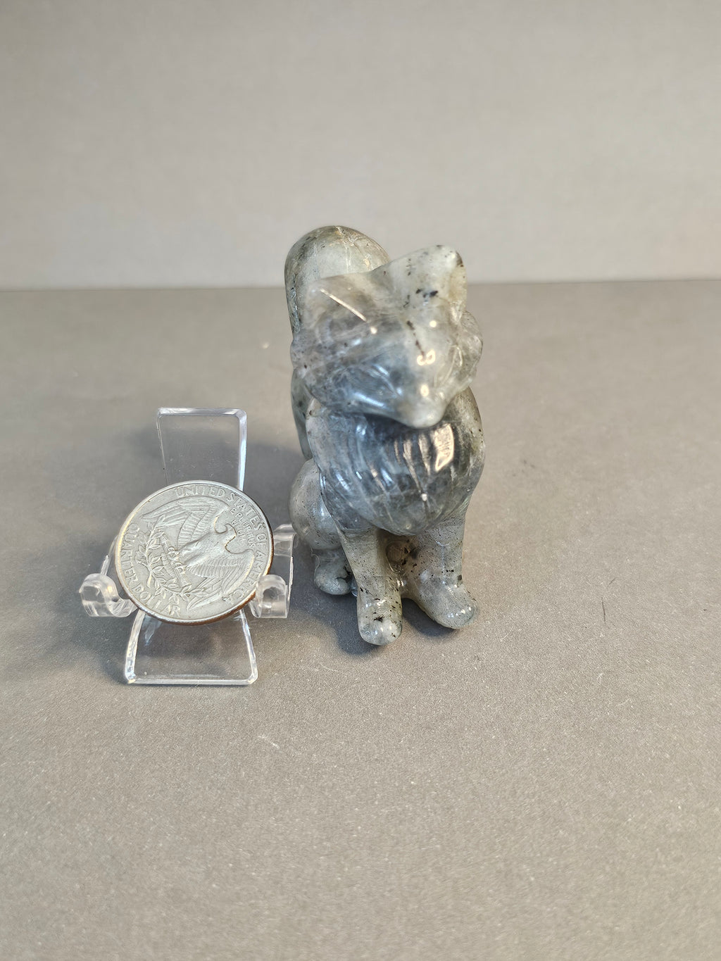 Labradorite Fox – Intuition & Protection Crystal Carving | 2.25 Inches