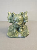 Jade Cerberus – Three-Headed Guardian Crystal Carving | 2.75 Inches