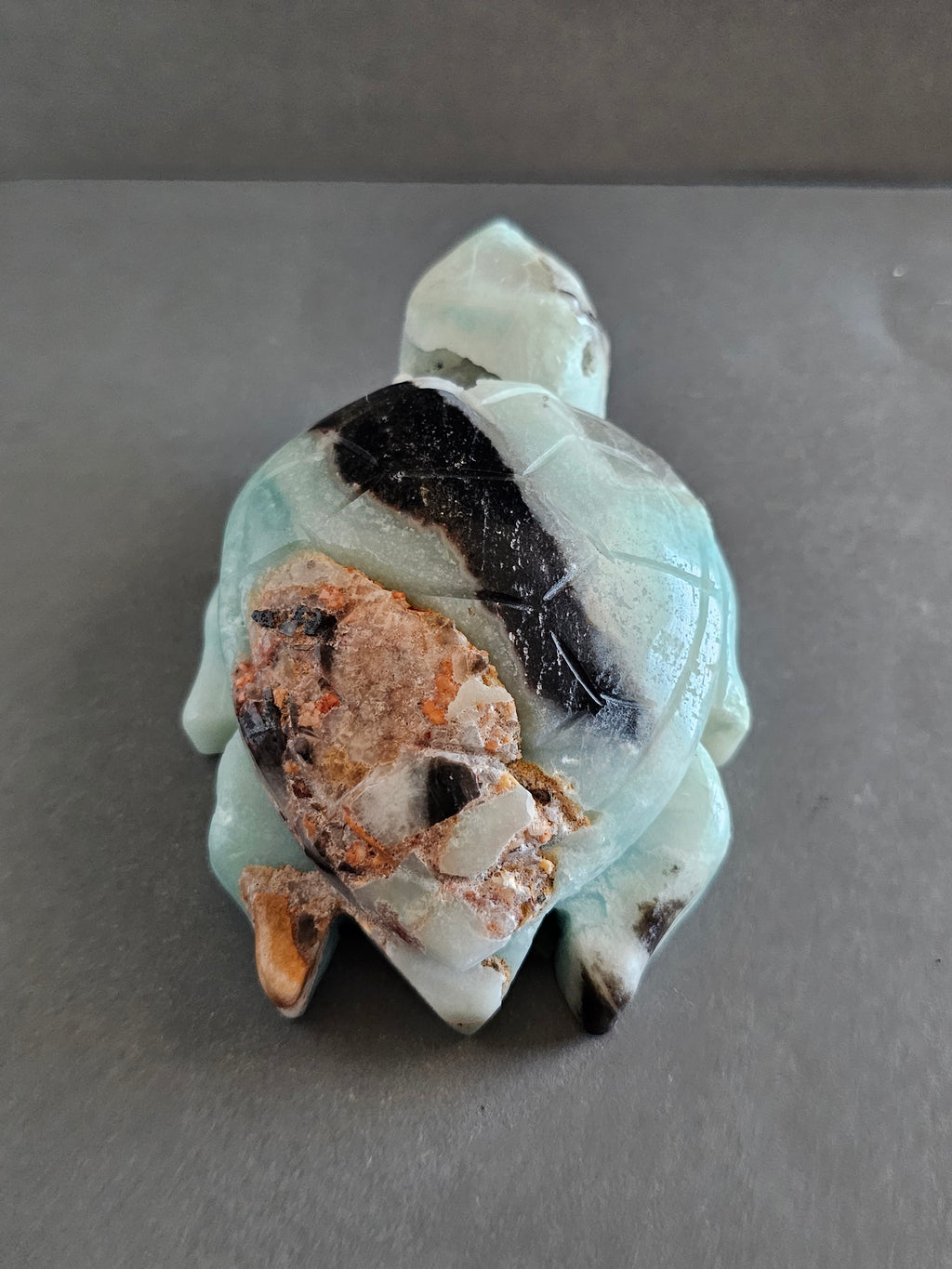 Caribbean Calcite Sea Turtle – Calm & Flow Crystal Carving | 4.25 Inches
