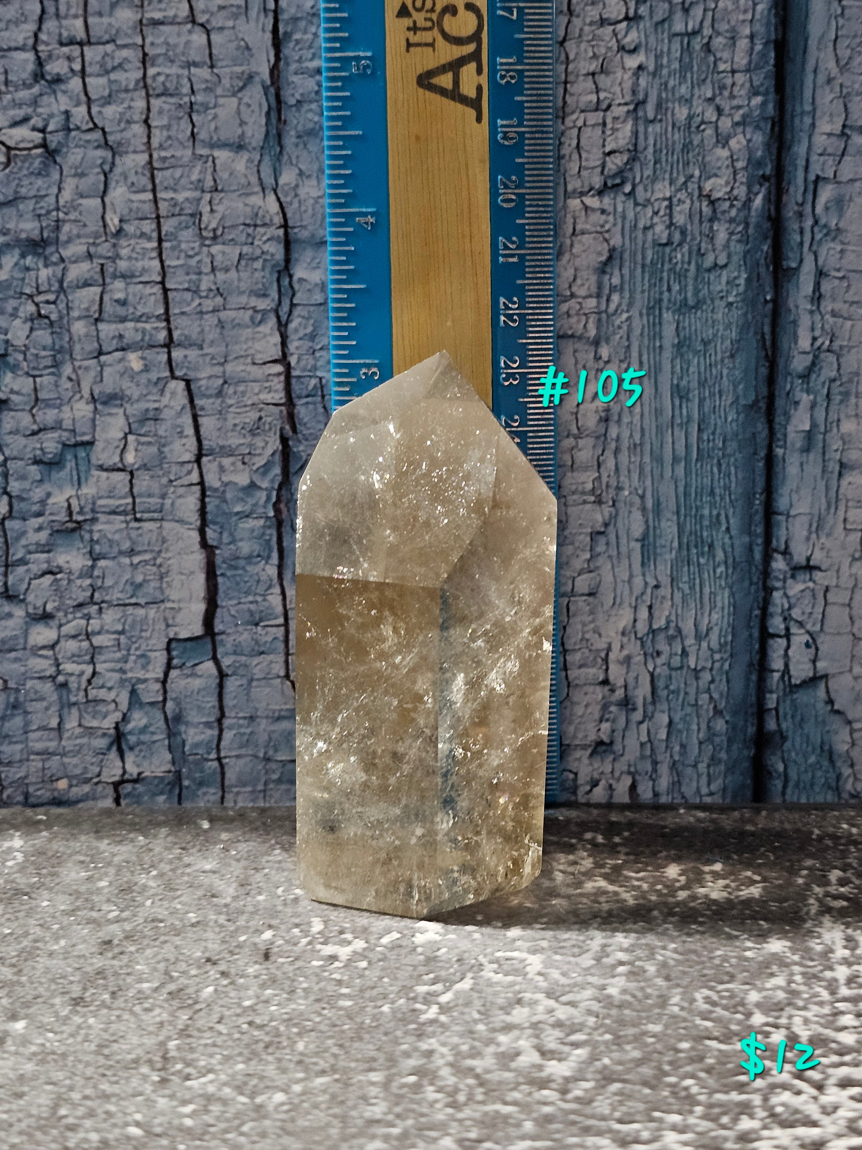 3 inch light smokey quartz freeform crystal Brazil polished