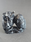 Fossil Jasper Owl Pair – 3” Tall | Love, Loyalty & Grounded Connection Crystal Carving