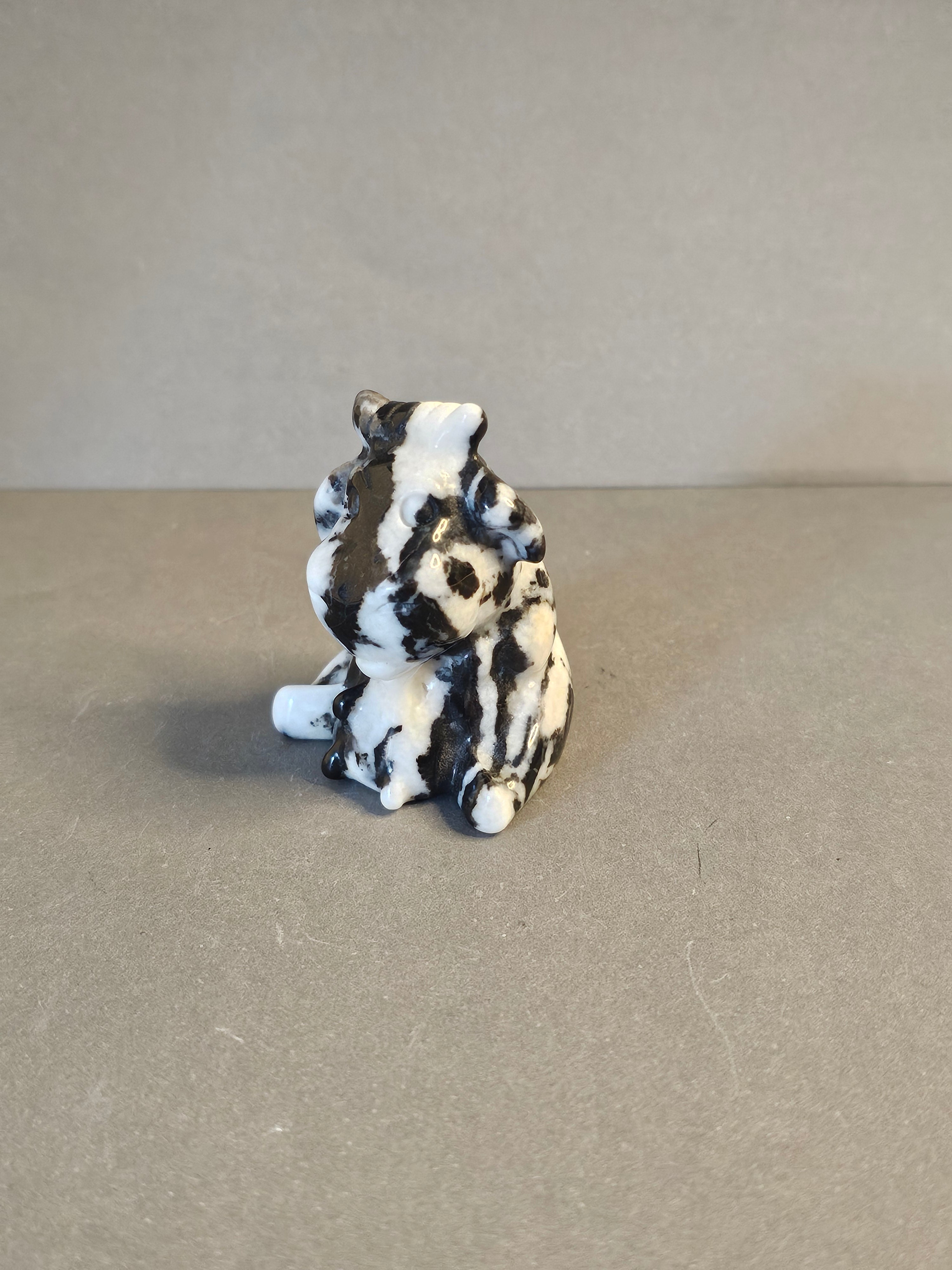 Zebra Jade Cow – Grounding & Abundance Crystal Carving | 2 Inches