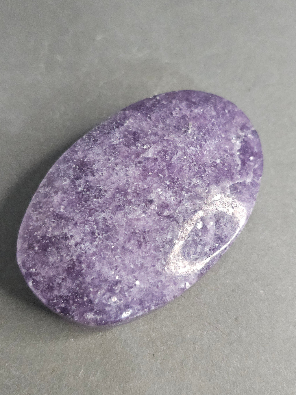 Lepidolite Palmstone – 2" Calming Crystal Pocket Stone