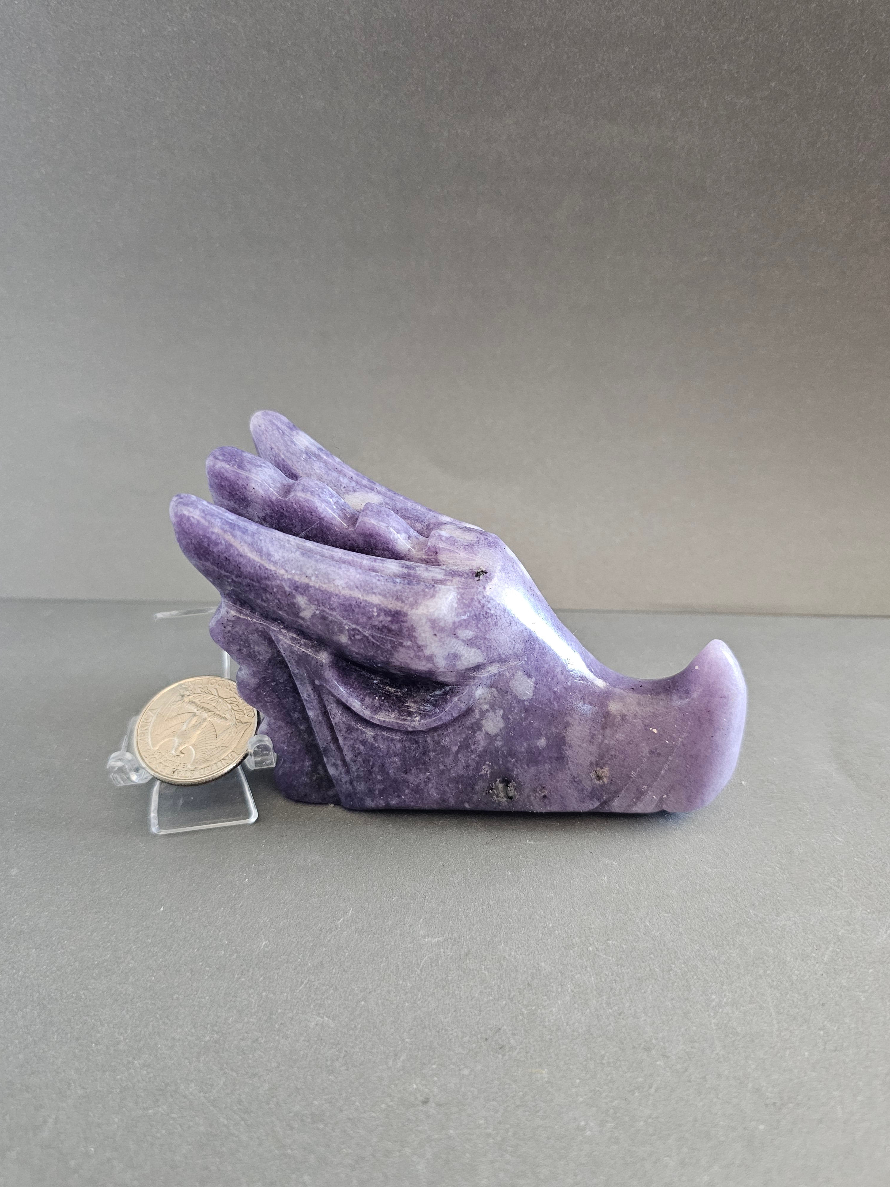 Lavender Jade Dragon Skull